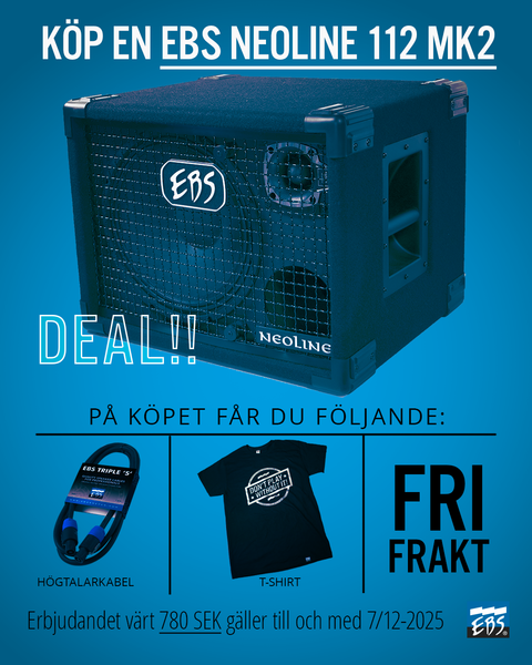 Erbjudande! EBS NeoLine 112 Mk2 med fri t-shirt, speakon och frakt. Värde 780 SEK.